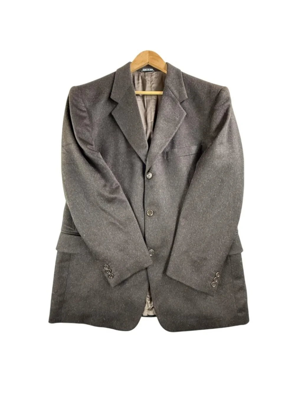 Today's Man Blazer Mens 41R Brown Cashmere Wool Tweed Sport Coat Made In Italy